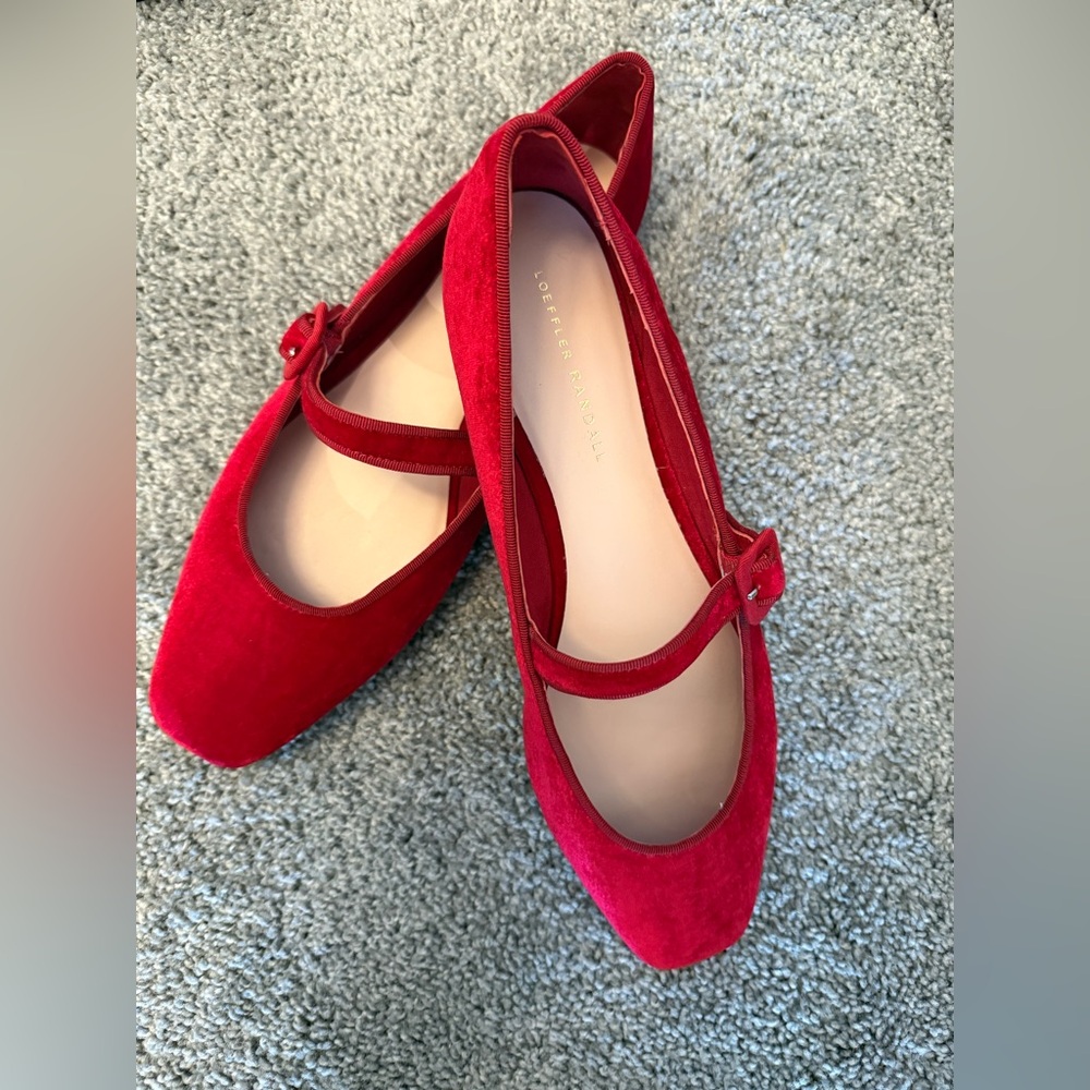 Loeffler Randall Ginger Red Velvet Mary Jane